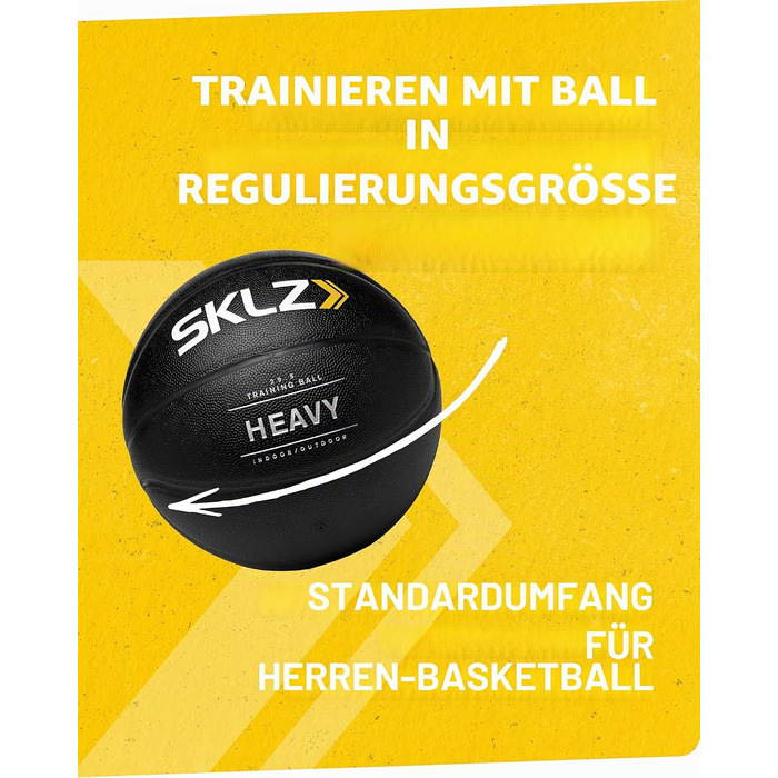 Тренувальний баскетбольний м'яч SKLZ Heavy Weight Control для розвитку швидкості рук, чорний (важкий)