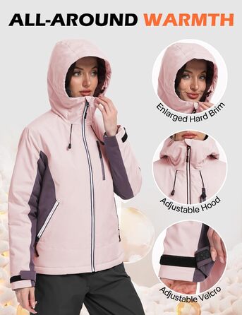 Жакети GEYSE Daen: водонепроникні, вітронепроникні, ізольовані, для сноуборду та лижного спорту (світло-рожевий, темно-ліловий)
