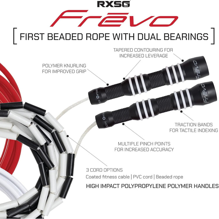 Стрибальний канат Rx Smart Gear Frēvo Freestyle для жінок та чоловіків, швидкісні підшипники для фітнесу, кардіо та тренувань