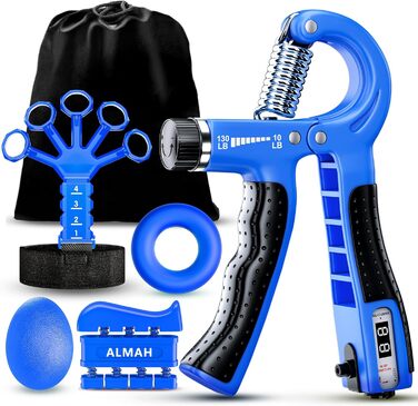Набір для тренування пальців та зап'ястя ALMAH (5 шт.) - тренажер хвата, розтяжка пальців, для зняття стресу