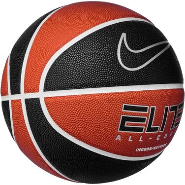 Баскетбольний м'яч Nike Elite All Court 8P 2.0, розмір 7, гума та синтетична шкіра, колір бурштиновий/білий/металік срібло/чорний