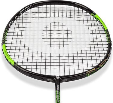 Бадмінтонна ракетка Oliver Meta X90 з карбону, чорна-зелена, для початківців і любителів