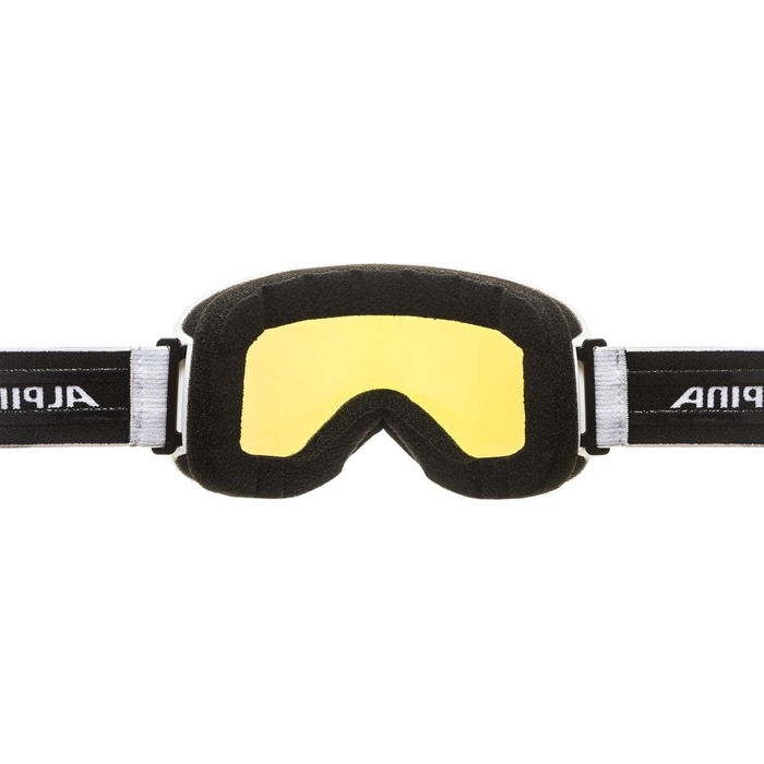 ALPINA SLOPE Q-LITE Дзеркальна лижна маска OTG з UV-захистом, посилений контраст, для дорослих, біла матова