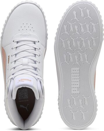 Кросівки PUMA Carina 3.0 Mid для жінок, 39 EU, білий, рожевий кварц, золотий