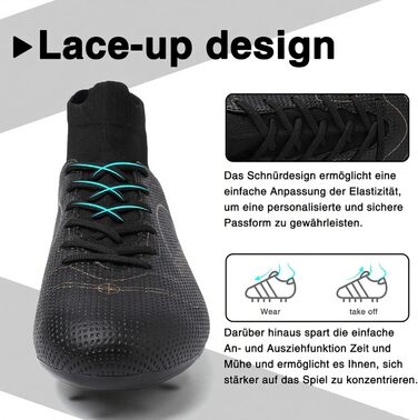 Футбольні черевики для чоловіків Madame Großer Junge, білі Tf (35 EU, чорний Ag)