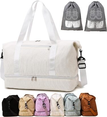 Спортивна сумка-рюкзак для жінок, 35л, Weekender, для подорожей та тренувань, з відділенням для взуття та мокрих речей, бежева