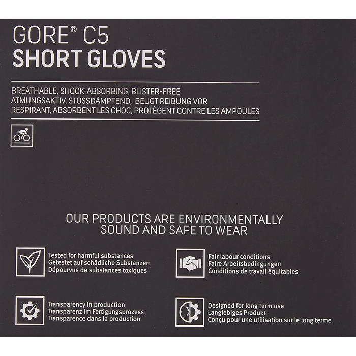 Рукавички GOREWEAR C5 чорного кольору, розмір 8