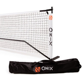 Onix Pickleball 2-в-1 портативна сітка та тренувальний набір, з сумкою на колесах, біла