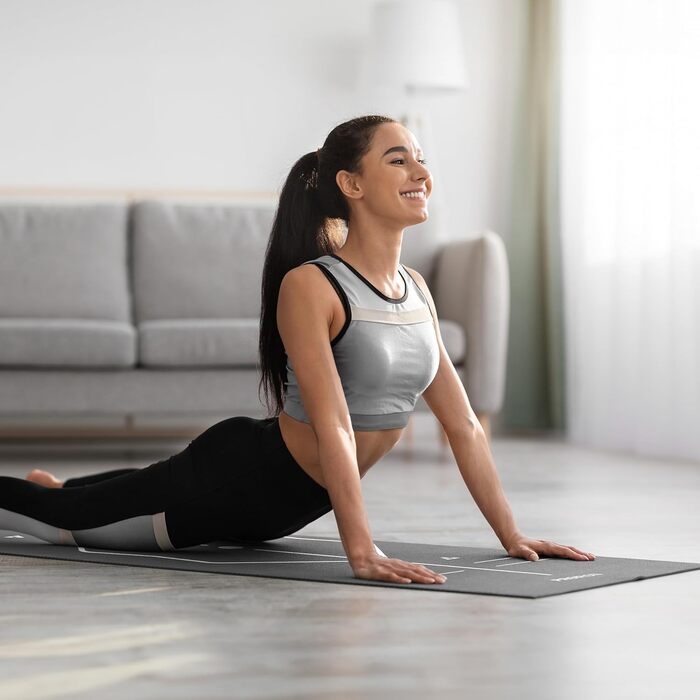 Йога мат PROIRON: неслизька фітнес-мат з розміткою для йоги, фітнесу та спорту (чорний)