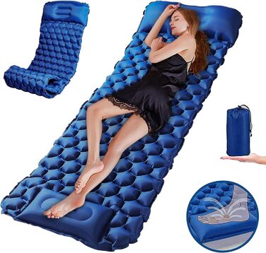 Надувна ізольована матрац Zodight Isomatte Outdoor для кемпінгу та відпочинку на природі, 200 см, блакитний