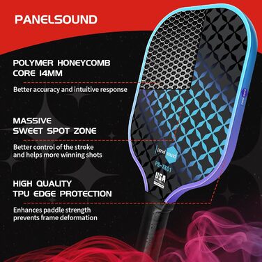 Набір ракет для піклболу з фібергласу, схвалений USAPA, 2 шт. + чохол, рушники та м'ячі