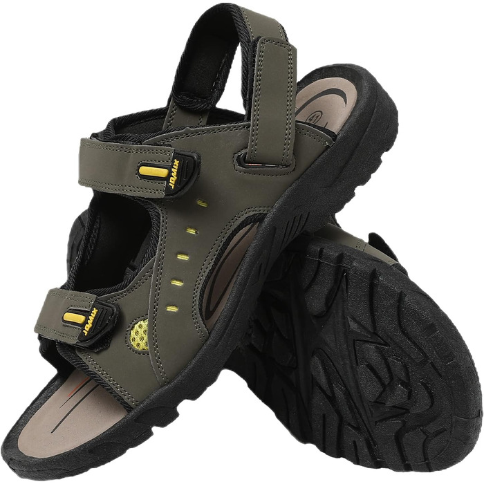 Чоловічі сандалі JOMIX для активного відпочинку на липучках: пляж, гори, подорожі (44 EU, зелені)