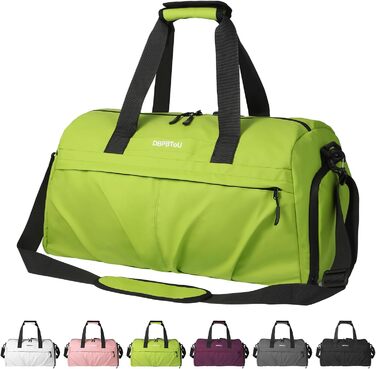 Спортивна сумка для жінок та чоловіків з твердим матеріалом, дорожня сумка з відділенням для взуття, з вентиляційними отворами та вологостійким відділенням, водонепроникна сумка-вікендер, спортивна сумка/сумка для плавання/сауни (Зелена)