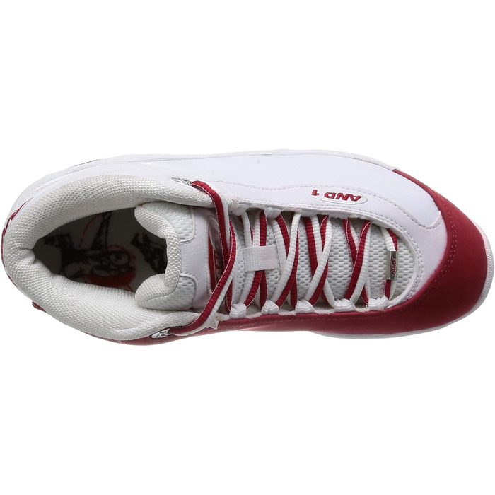 Баскетбольні кросівки And1 TAI CHI MID для чоловіків, 38.5 EU, білий, червоний, срібний