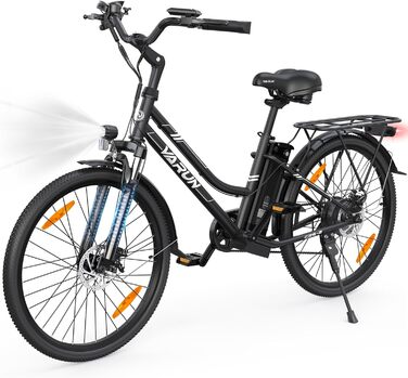Електровелосипед VARUN 26 дюймів для міста, 250W, 48V Li-Ion акумулятор, LCD-дисплей, 4+1 режим, запас ходу до 80 км, для жінок та чоловіків