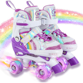 Дитячі ролики Kinder для дівчаток та хлопчиків, регульовані, з підсвічуванням, для початківців, розмір 28-36