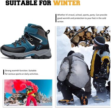 Дитячі зимові черевики Elaphurus: теплі, зручні, для прогулянок та трекінгу (36 EU, сапфір-блакитний)