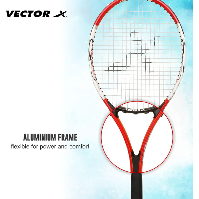 Ракетка для тенісу Vector X VXT-520 графітова, 27 дюймів, червоно-біла - легка, з амортизацією