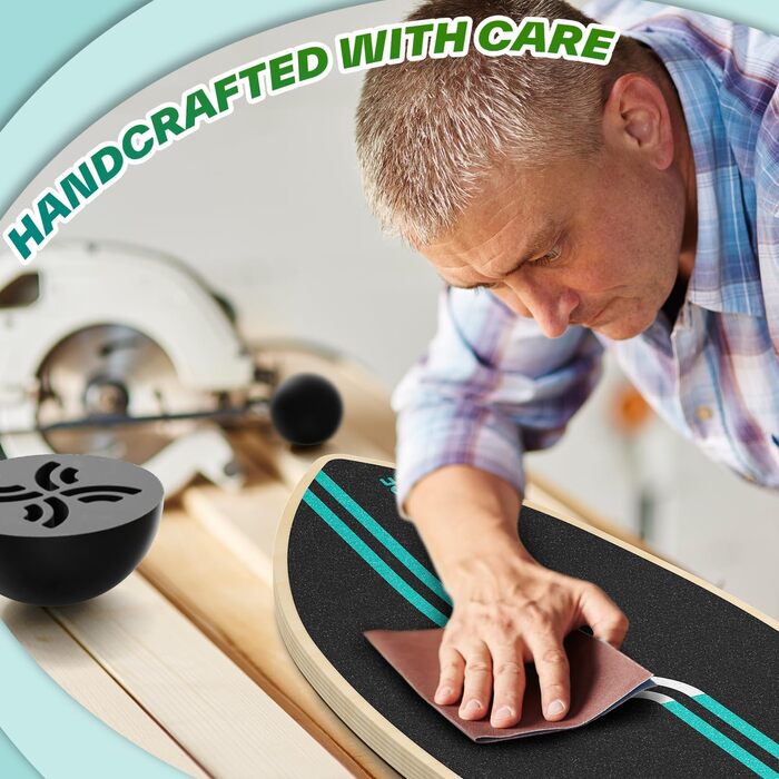 Балансборд Sportneer Surfin 8-в-1 для дорослих – тренажер рівноваги з роликом, м'ячем та півсферою. Підходить для core-тренінгу, серфінгу, катання на лижах та реабілітації. Безпечний, антиковзкий, чорний, 200 кг