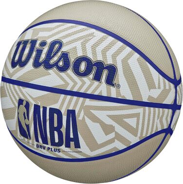 М'яч для баскетболу Wilson NBA DRV Plus Dazzle Camo Outdoor, розміри 6 та 7, бежевий/блакитний, для гри на вулиці