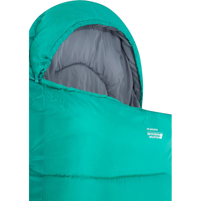 Спальний мішок Mountain Warehouse Basecamp 250 - для дорослих та дітей, блакитно-зелений