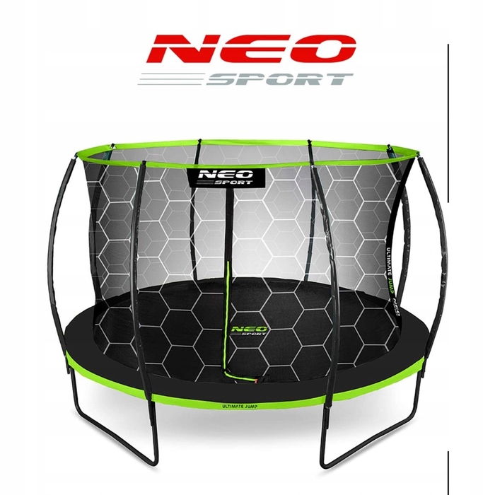 Садовий батут Neo-Sport 12ft/374см з внутрішньою сіткою та профільним каркасом