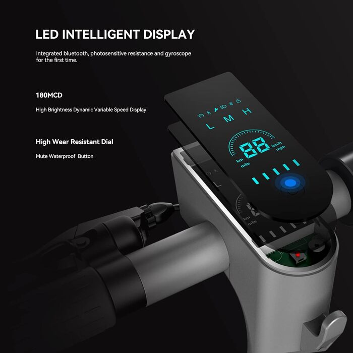 Електросамокат LEQISMART, 40 км, 350 Вт, 9'' колеса, 10.4 А·год, APP, для дорослих і підлітків