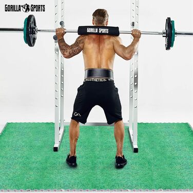 Набір захисних пазл-матів для підлоги GORILLA SPORTS (16 шт), 60x60x1.2 см, EVA піна, протиковзкі килимчики для фітнесу та тренувань, колір: трава (5,76 м²)