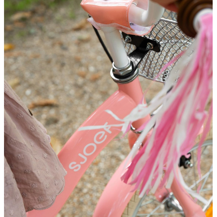 Дитячий велосипед Dolly 14 дюймів для дівчаток 3-5 років | Зручна збірка | З додатковими колесами | Розмір одягу 98-108 см | Рожевий колір