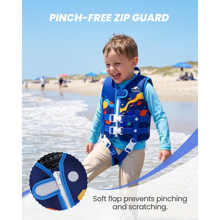 Дитячий жилет для плавання Gogokids для малюків 1-5 років (15-30 кг), блакитний