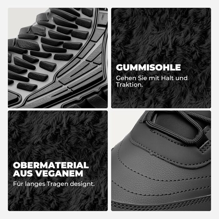 Чоловічі зимові черевики NORTIV 8 - теплі, зручні, чорні (45 EU) для дому