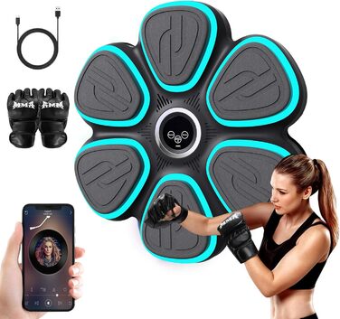 Музична боксерська машина з LED-підсвіткою та рукавичками для дому та фітнесу