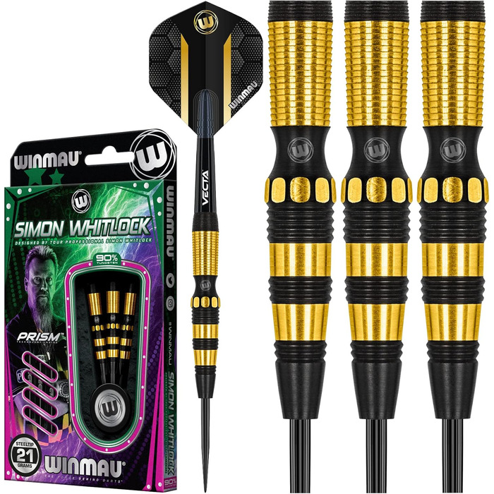 WINMAU Simon Whitlock Dynamic Special Edition 21 г Професійні вольфрамові дротики з крилами та стрижнями