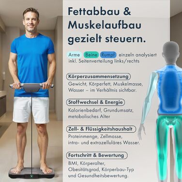 Інтелектуальна вага з аналізом складу тіла - WiFi та Bluetooth, TFT LCD дисплей, вимірювання жиру, м'язової маси, крокомір, акумулятор 800 mAh, сенсори для аналізу тіла