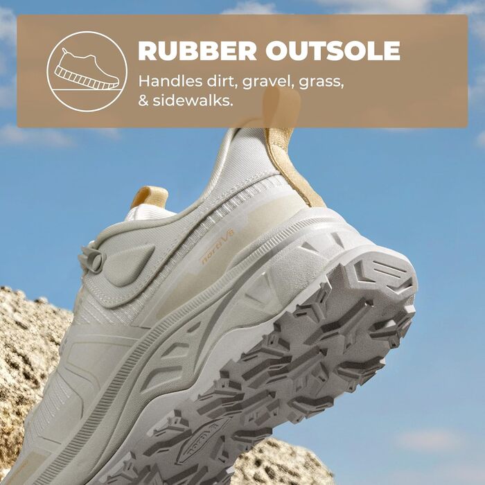 Жіночі трекінгові черевики NORTIV 8 - легкі, дихаючі, для хайкінгу та роботи (36.5 EU, Бежевий)