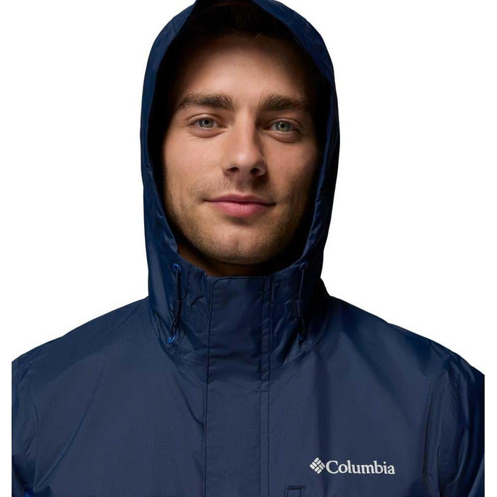 Чоловіча водонепроникна куртка Columbia Pouring Adventure III, темно-синя (Collegiate Navy/Mountain Blue), розмір M