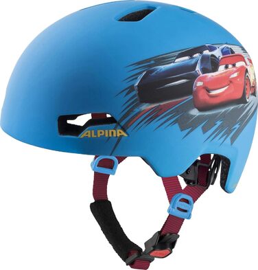 Дитячий велосипедний шолом ALPINA Hackney Disney Cars, легкий, ударостійкий, з вентиляцією, можливістю встановлення LED, розмір 47-51 см