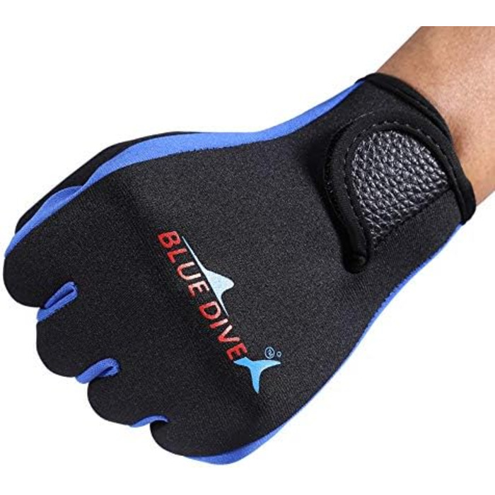 Рукавички для дайвінгу, снорклінгу та каякінгу: пара, 3 кольори, неопренові, 5 пальців, для водних видів спорту (M, темно-синій)