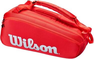 Тенісна сумка Wilson Sporting Goods на 15 ракеток, червоно-біла