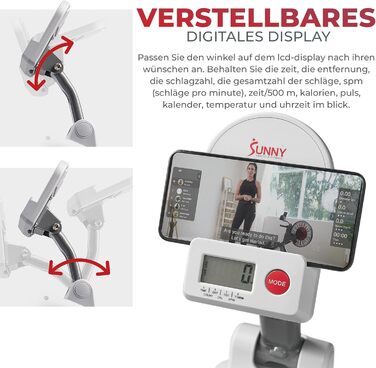 Магнітний тренажер для дому Sunny Health & Fitness SF-RW521020: компактний, складаний, тихий, з підключенням до SunnyFit App