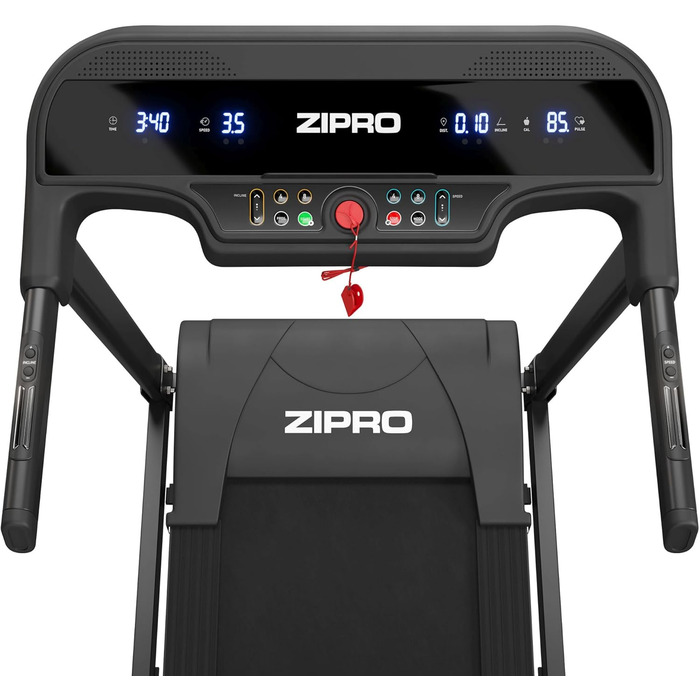 Бігова доріжка ZIPRO Pulse для дому, електрична, складана, з нахилом, швидкість 1-12 км/год, до 130 кг, 15 рівнів нахилу, амортизація, компактна, для дому