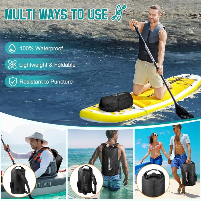 Водонепроникний мішок-рюкзак Dry Bag 20L RollTop, блакитний. Сумка для каякінгу, рафтингу, риболовлі та відпочинку на воді