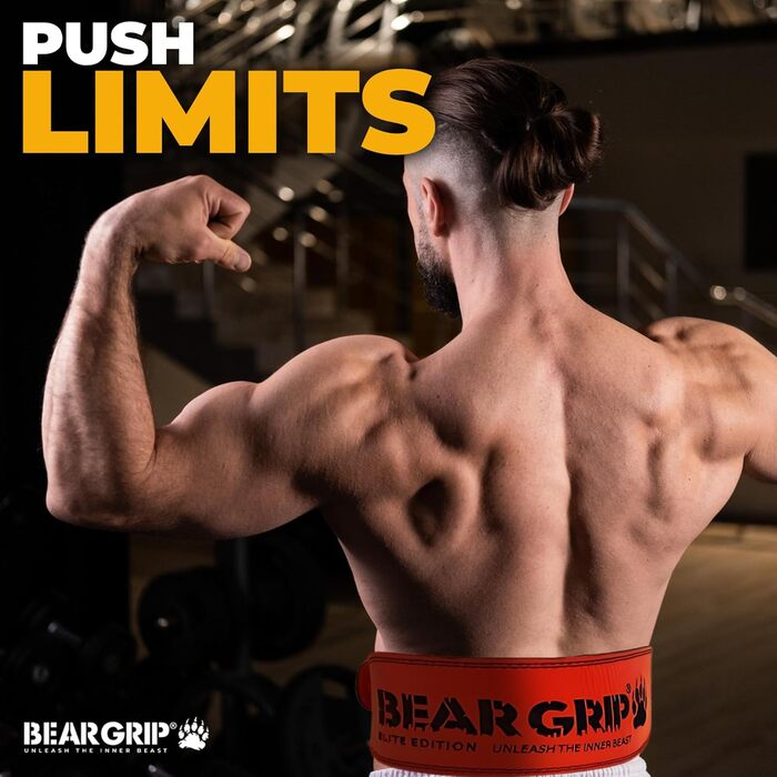 Пояс для важкої атлетики BEAR GRIP Elite, преміум, подвійна шкіра, чорний, розмір S