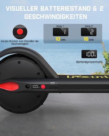 Електросамокат FanttikRide C9 для дітей від 8 років, 2 швидкості (10/16 км/год), запас ходу 8 км, регульована висота, складаний, дитячий E-скутер