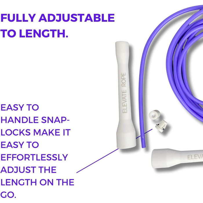 Скакалка Elevate Speed Rope MAX, професійна, з міцного ПВХ з нейлоновим сердечником, 5 мм, довжина до 3 м, посилені ручки