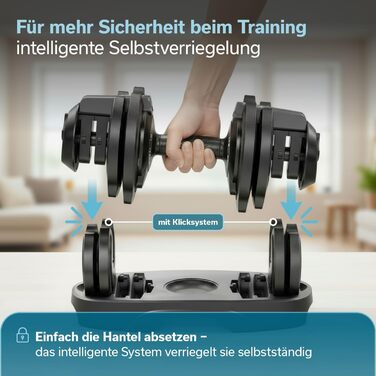 Набір гантелей Skandika Hanteln Paino: регульовані, 1.5-24 кг, штанга, гиря, диски. Для дому та спортзалу.