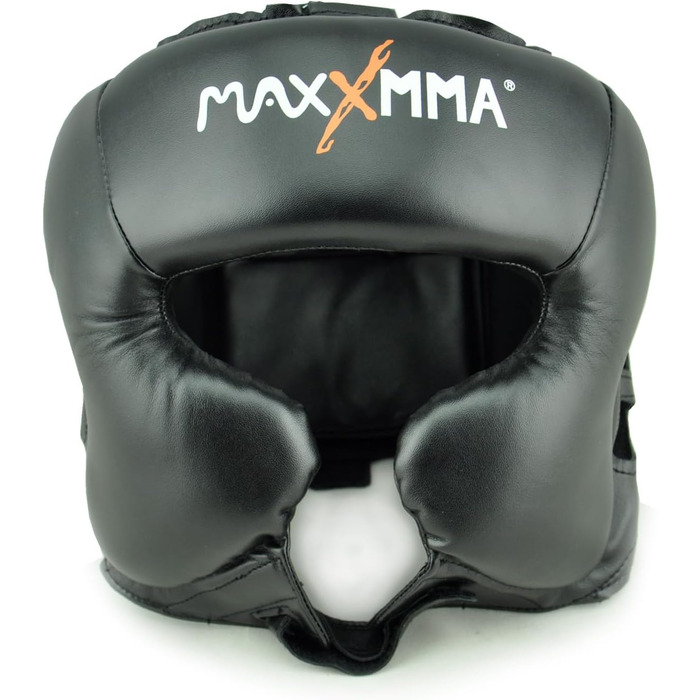 Захисний шолом MaxxMMA L/XL для боксу, MMA, кікбоксингу, спарингів, карате, тхеквондо, чорний
