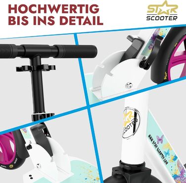 Алюмінієвий самокат STAR SCOOTER 205 мм для дітей і дорослих, великий XXL майданчик, для хлопців і дівчат від 6 років, міський ролер