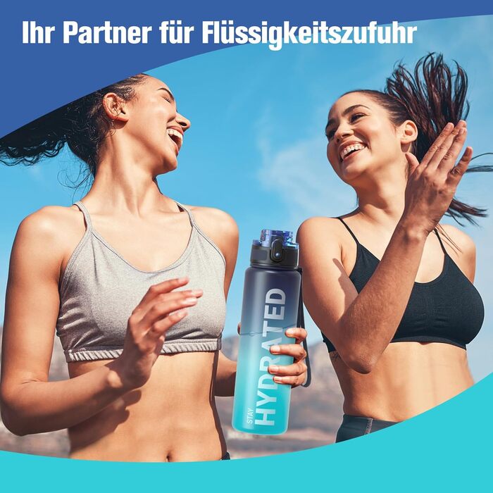 Спортивна пляшка Sahara Sailor 750 мл, BPA-free Tritan, герметична, для води, велосипеду, кемпінгу, йоги, тренажерного залу, синя