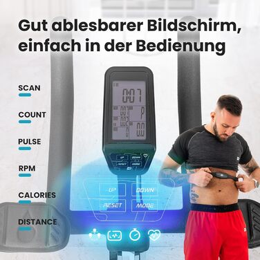Велотренажер Hop-Sport HS-055IC Echo для дому, ланцюговий привід, пульсометри, регульовані ніжки